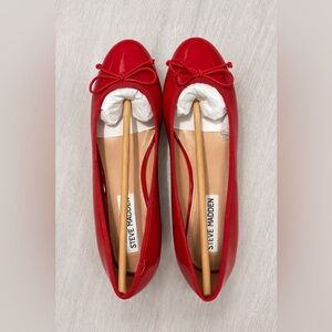 Steve Madden Red Patent Ballet Flats with Bow